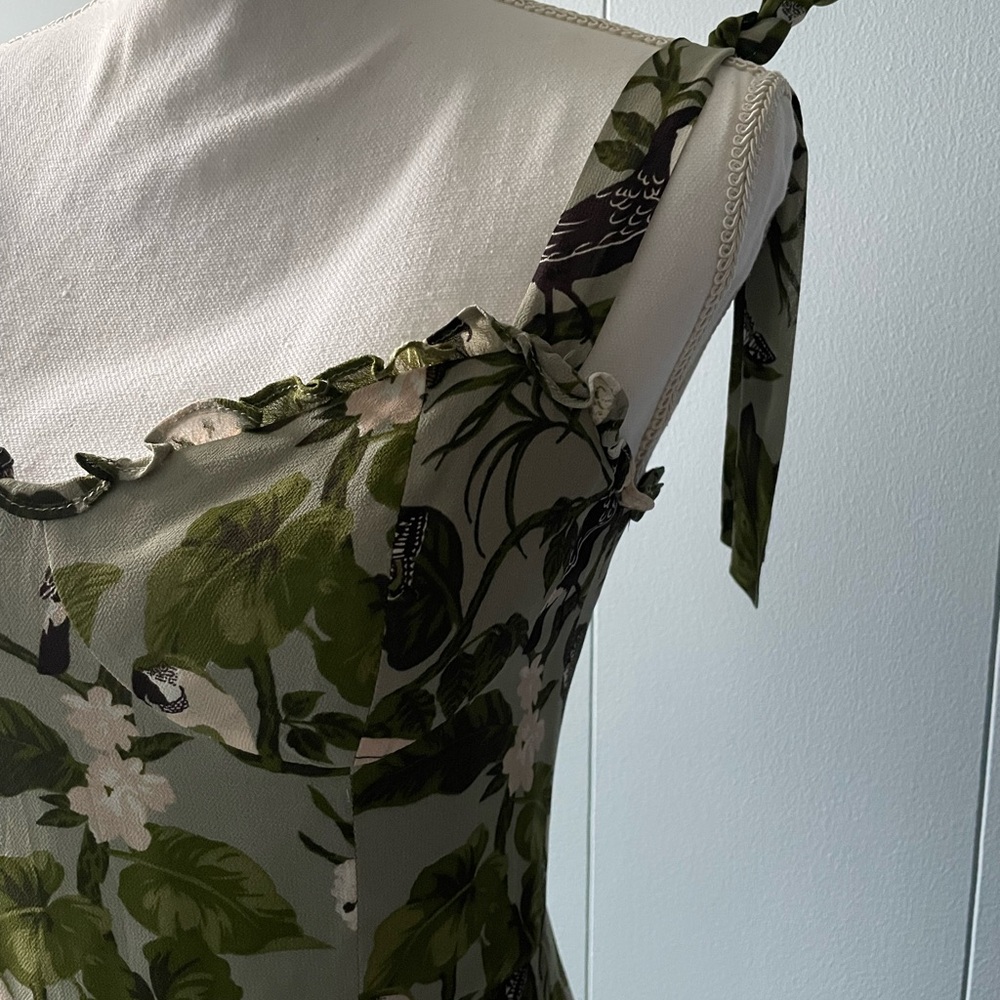 Reformation Green and White Nikita Dress - Picture 3 of 5